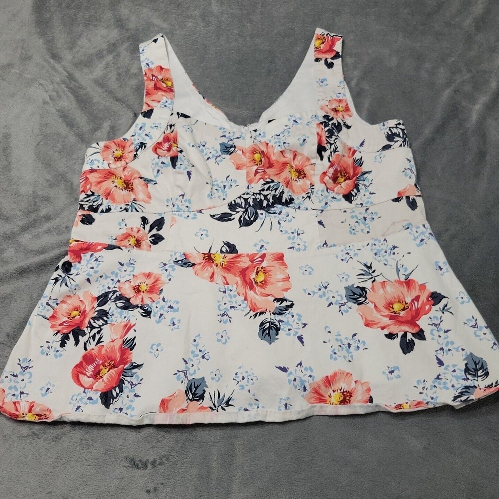 Torrid Floral Fit & Flare Tank Top Blue Womens Size 1X